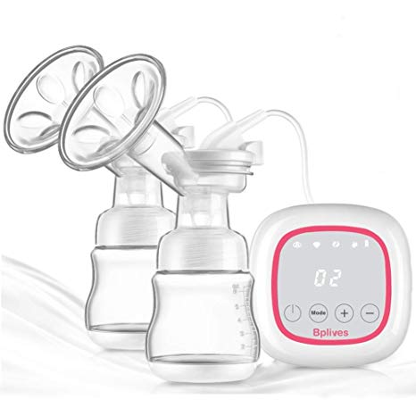 Double Electric Breast Pump, Protable Dual Breastfeeding Milk Pump with Touch Screen, Adjustable Mode and Pumping Suction Levels Backflow Protector BPA Free
