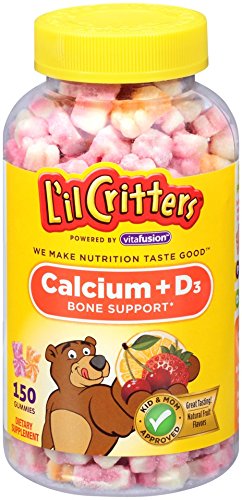 Lil Critters Calcium Gummy Bears with Vitamin D3 Fun Swirled Flavor 150-Count