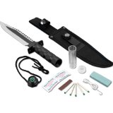 Whetstone Cutlery The Vermillion Survival Knife and Kit with Sheath Knife Black