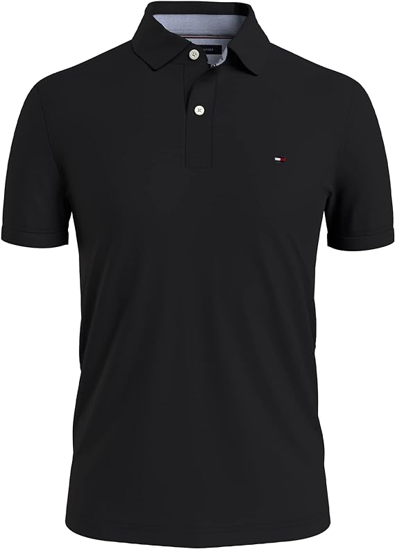 Tommy Hilfiger Men's Short Sleeve Moisture Wicking Stretch Polo Shirt with Quick Dry   UV Protection