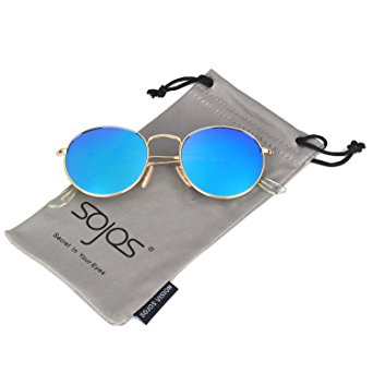 SojoS Round Vintage Mirror Lenses UV protection Polarized unisex Sunglasses SJ1014