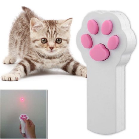 Bestag Paw Style Cat Catch the Interactive LED Light Pointer Exercise Chaser Toy Pet Scratching Training Tool Random Color