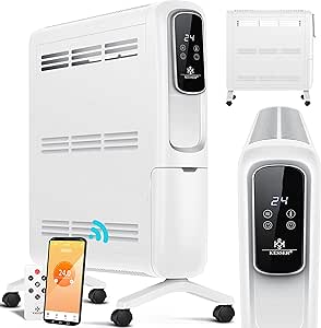 KESSER® Konvektor Elektrische Heizung ECO 2500W Heizkörper Elektroheizung Standheizung energiesparend Display WiFi App & Fernbedienung Touchscreen - Mobil Radiator 24h Timer Thermostat