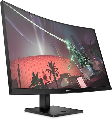 HP OMEN 32c Curved Gaming Monitor, 31.5'' QHD VA 165hz, Gaming Console Compatible, 2x HDMI 2.0, 1x DisplayPort 1.4, AMD FreeSync Premium, Tilt & height adjustments, VESA Mountable, Black