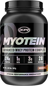 XPI Myotein Protein Powder (Mocha Latte, 2lbs) - Best Whey Protein Powder Complex - Great Tasting - Hydrolysate, Isolate, Concentrate, Colostrum, Micellar Casein