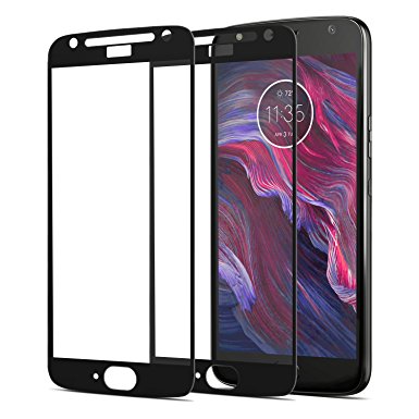 [2-Pack]FilmHoo for Motorola ''Moto X4'' [Full Coverage] Tempered Glass Screen Protector with Lifetime Replacement Warranty(Black)