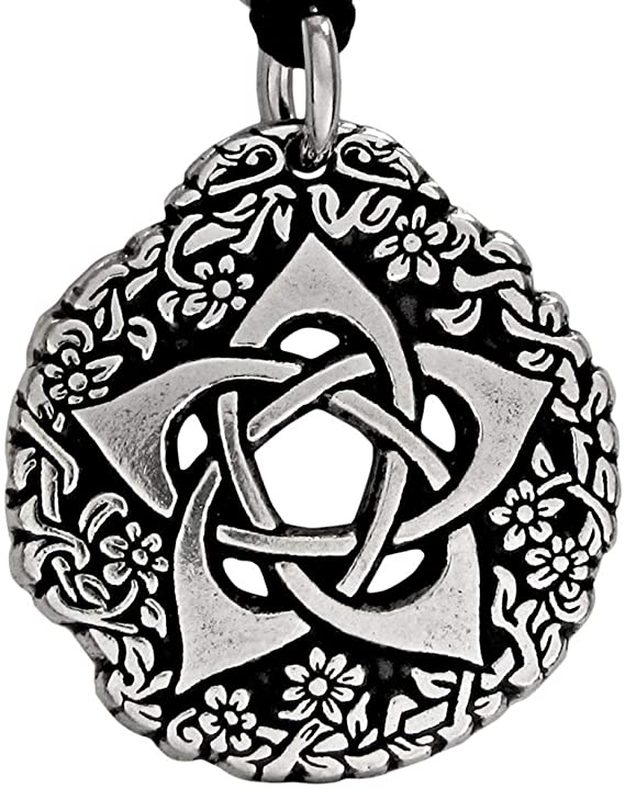 Pewter Small Pentacle of the Goddess Wiccan Necklace