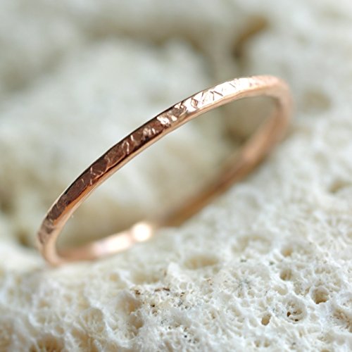 Skinny Ring - thin band - 14k gold filled - 14k rose filled - pick your textures - hammered thin band