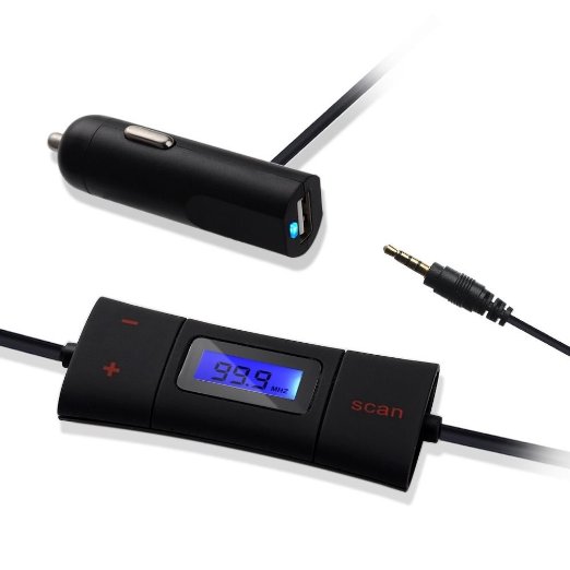 3.5mm LCD FM Transmitter   Micro Usb Cable Car Charger Adapter For All Kinds Of Smartphone FOR MP3 4 Player US50