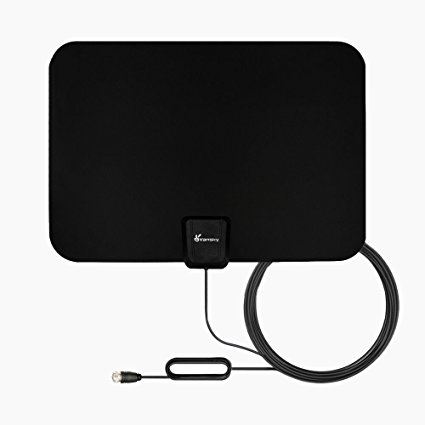 TV Antenna, Vansky Indoor HDTV Antenna 35 Mile Range, USB Power Supply and 16.5FT High Performance Coax Cable - Black