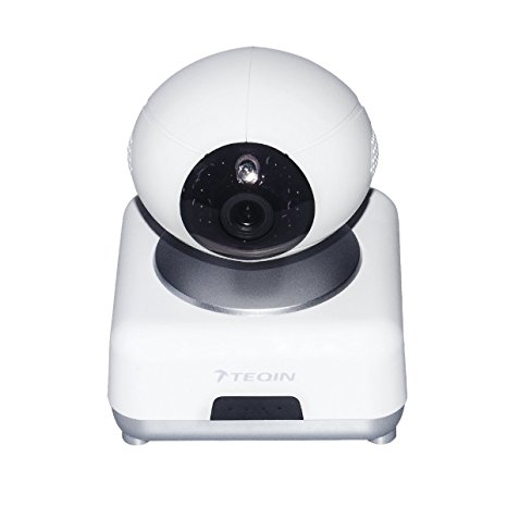 TEQIN Intelligent Network Pan Tilt Monitoring IP Camera Video Surveillance Camera with 720P HD Quality, 1.0MP CMOS Sensor, 2-Way Audio Chatting and Phone Remote Control Security Guard Alarm