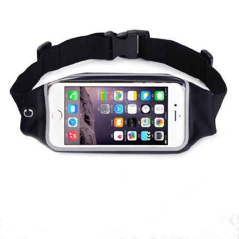 Running Waist Belt Pouch Case fit iPhone 6, 6S 6 Plus, Samsung Galaxy S5, S6, S6 Edge, S7, Note 4,5, LG G3 vigor,G4, Adela Shop Zipper Pockets Water Resistant Expandable Runners Waist Belt Bag