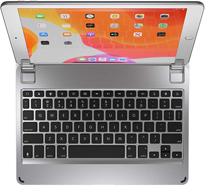 Brydge 10.2 Keyboard for Apple iPad (2019) | Aluminum Bluetooth Keyboard with Backlit Keys (Silver)
