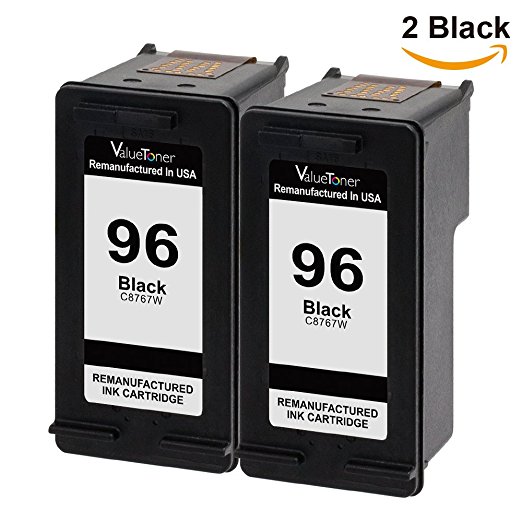 Valuetoner Remanufactured Ink Cartridge Replacement For Hewlett Packard HP 96 C9348FN C8767WN (2 Black) 2 Pack