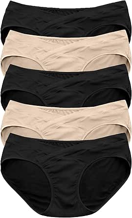 Kindred Bravely Under the Bump Maternity Underwear/Pregnancy Panties - Bikini 5 Pack