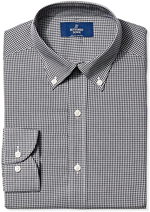 Buttoned Down Men's Slim Fit Button Collar Pattern Dress Shirt