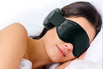 Hibermate Sleep Mask with Ear Muffs for Sleeping. Soft & Luxurious Mask, Satin Exterior, Removable Ear Cups Reduce Noise By Approx 15-20db Nrr. (New 2016 Gen 4 Model Black)