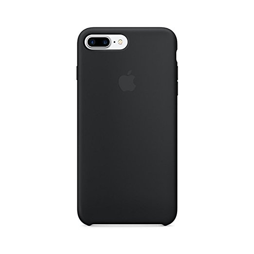 Optimal shield Soft Leather Apple Silicone Case Cover for Apple iPhone 7plus (5.5inch) Boxed- Retail Packaging (Black)