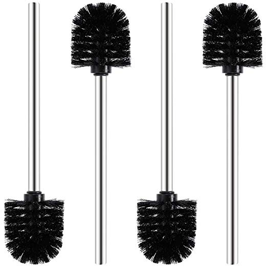 Rovtop Toilet brush toilet seat soft hair creative stainless steel toilet brush set toilet brush