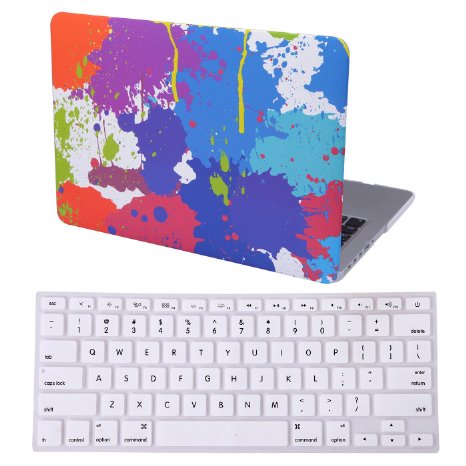 HDE MacBook Pro 13" Retina Case Hard Shell Cover Designer Pattern   Keyboard Skin - Fits 13.3" Apple Mac (No CD Drive) Model A1425 / A1502 (Paint)