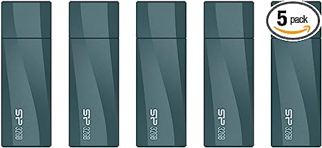 Silicon Power 5-Pack 32GB Mobile C07 USB Type-C Flash Thumb Drive - Deep Blue