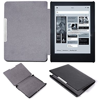 XCSOURCE Ultra Slim PU Leather Magnetic Auto Sleep Cover Case for Kobo Aura h2o 6.8" eReader Black PC617