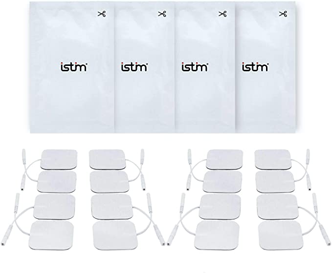 iStim Super Soft TENS Unit Electrodes for TENS Massage EMS - 100% JAPANESE GEL (2"x2"-16 pieces)