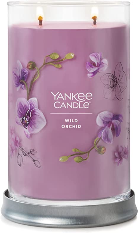 Yankee Candle Wild Orchid Scented, Signature 20oz Large Tumbler 2-Wick Candle, Over 60 Hours of Burn Time