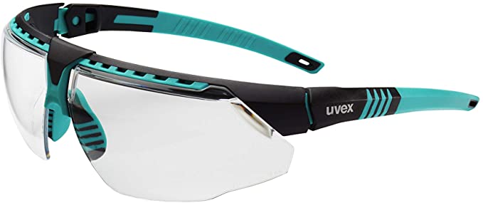 Uvex by Honeywell Avatar Safety Glasses, Teal Frame with Clear Lens & HydroShield Anti-Fog Coating (S2880HS)