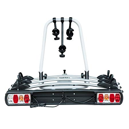 HOMCOM Bicycle Carrier Rear-mounted 3 Bike Carrier Car Rack Rear Tow Bar