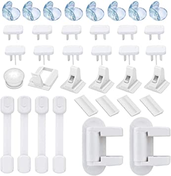 Jolik 36 Packs Baby Proofing Safety Kit with Cabinet Locks - All-in-one Super Value Child Safety Kit