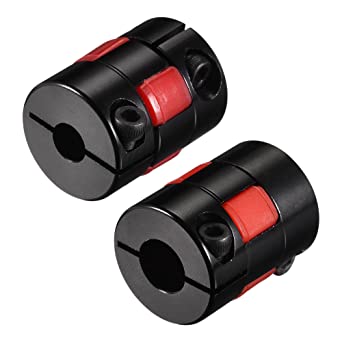 uxcell Shaft Coupling 5mm to 8mm Bore L25xD20 Aluminum Alloy Flexible Coupler Joint for Servo Stepped Motor, Pack of 2