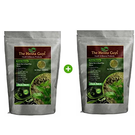 2 Packs of 100% Pure and Natural Henna Powder - Multi-Purpose & Chemicals Free Hair Dye - The Henna Guys