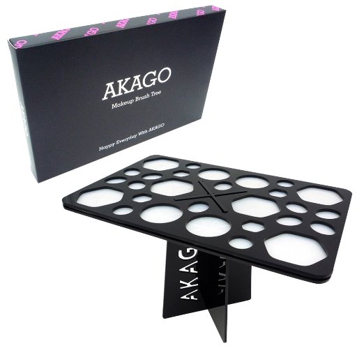 Akago® 28 Hole Makeup Brush Tree Holder Organizer Folding Collapsible Air Drying Tower Brush Dryer