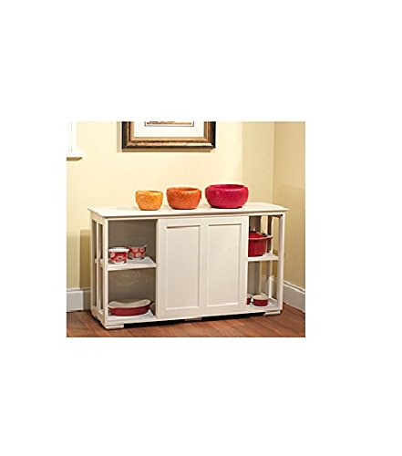 TMS Pacific Stackable Storage with Wood Door, Antique White