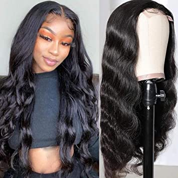 Beauty Forever Silk Base Fake Scalp Lace Closure Wigs Body Wave Human Hair Wig for Women,Brazilian Remy Human Hair Wigs Middle Part Pre Plucked 150% Density Natural Color 18 Inch