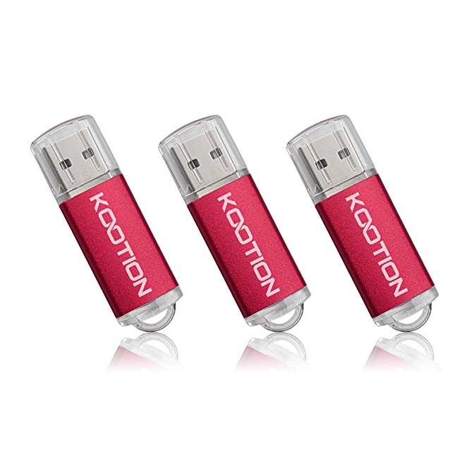 KOOTION 3PCS 32GB USB 2.0 Flash Drives Memory Stick Thumb Drives Pen Disk, Red