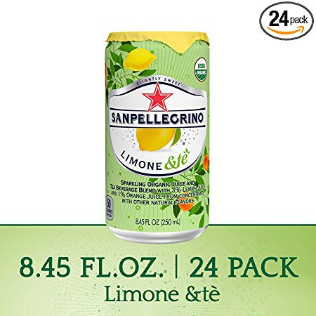 San Pellegrino Sparkling Organic Juice & Tea Beverage Blend, Limone &te, 8.45 Fl Oz, Pack of 24