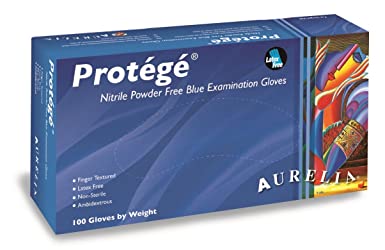 Aurelia Protégé Nitrile Glove, Powder Free, 9.4" Length, 4 mils Thick, X-Small (Pack of 100)