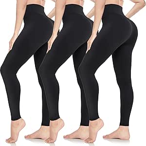 ACTINPUT Black Leggings for Women Soft High Waisted Tummy Control Leggings Sports Workout Gym Running Yoga Pants