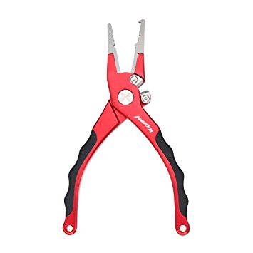 MadBite Fishing Pliers - Saltwater Hook Remover Plier, Carbide Braid Cutter, Split Ring Tool & Lighted Fishing Pliers - Aluminum Alloy - Multi Colors