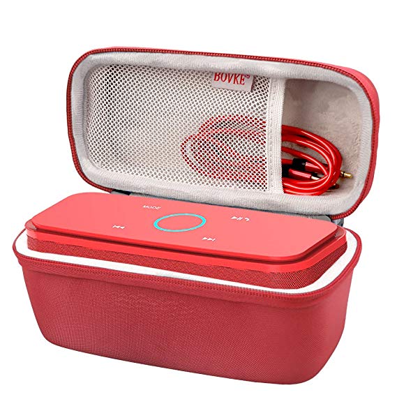 BOVKE for DOSS SoundBox Touch Wireless Bluetooth V4.0 Portable Speaker Protective Hard EVA Travel Shockproof Carrying Case Cover Storage Pouch Bag, Red