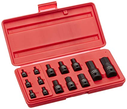 Neiko 01141B Impact Grade Allen Bit Socket Set, Metric Hex Driver, 2.5mm to 19mm | 14-Piece Set, 1/4”, 3/8” and 1/2-Inch Drive, Cr-Mo, One-Piece Construction