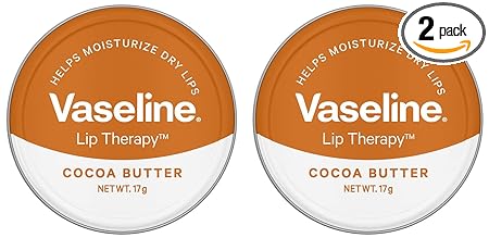 Vaseline Lip Tins Cocoa Butter, 17G (Clear) (Pack of 2)
