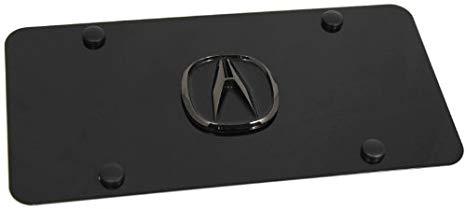 DanteGTS Black Pearl Acura Logo Black Front License Plate Frame Stainless Steel 3D Metal