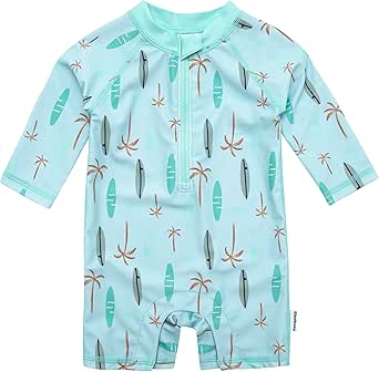 Gerber Baby-Boys Toddler Long Sleeve One Piece Sun Protection Rashguard Swimsuit