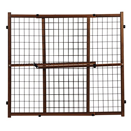 Evenflo Position and Lock Tall Pressure Mount Wood Gate, Farmhouse
