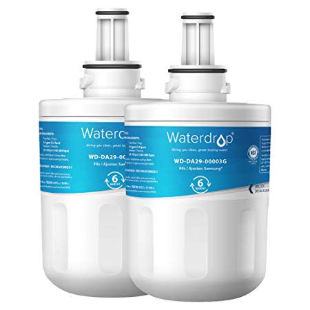 Waterdrop DA29-00003G Replacement Refrigerator Water Filter, Compatible with Samsung DA29-00003G, Aqua-Pure Plus DA29-00003B, HAFCU1, DA29-00003A, Standard, 2 Pack