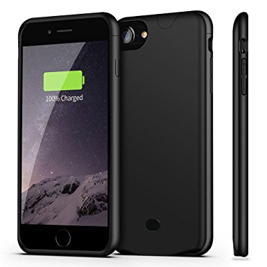 iPhone 8 / 7 Battery Case With Audio, Sgrice 2700mAH External Protective Battery Case for iPhone 7 Battery charger Case [Ultra Slim] ( Support Lightning Headphones) -black