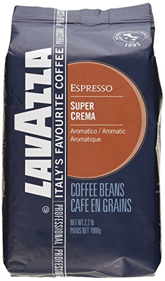 Lavazza Super Crema Espresso - Whole Bean Coffee, 2.2-Pound Bag 2 Pack (Packaging May Vary)